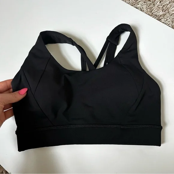 LULULEMON ATHLETICA BLACK SPORTS BRA ENERGY STRAPPY SIZE 4 WORKOUT TRENDING - Picture 7 of 11